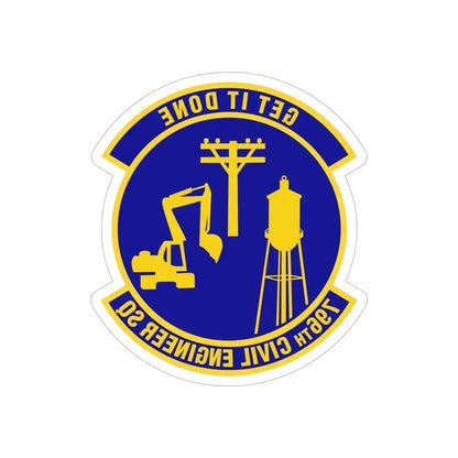 796th Civil Engineer Squadron (U.S. Air Force) REVERSE PRINT Transparent Die-Cut STICKER - The Sticker Space