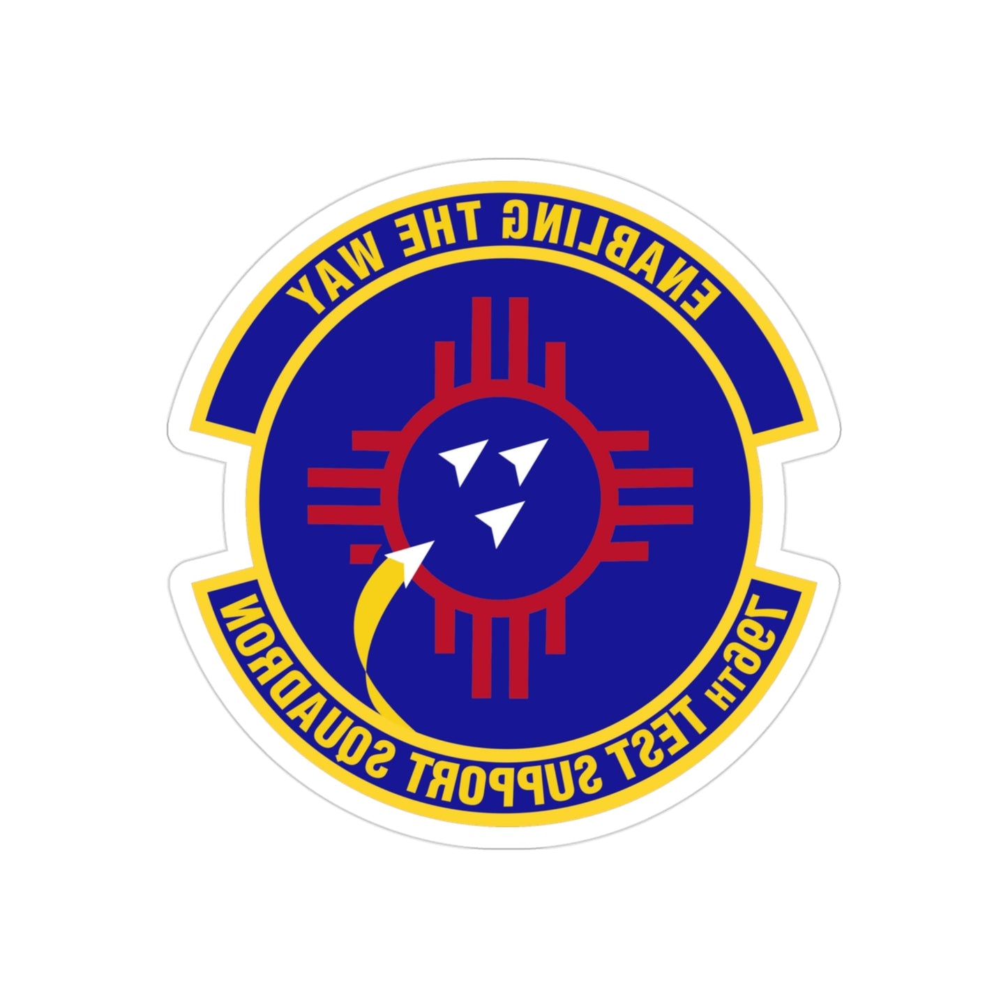 796th Test Support Squadron (U.S. Air Force) REVERSE PRINT Transparent STICKER-3" × 3"-The Sticker Space