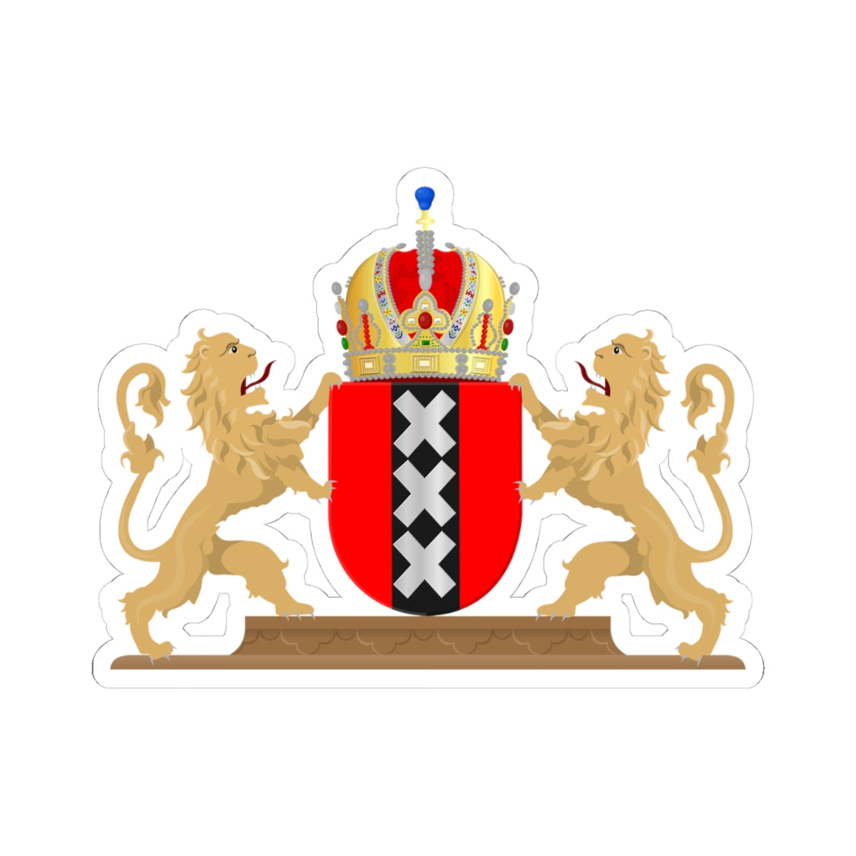 Amsterdam wapen 1898 (Netherlands) (Coat of Arms) STICKER Vinyl Kiss-Cut Decal