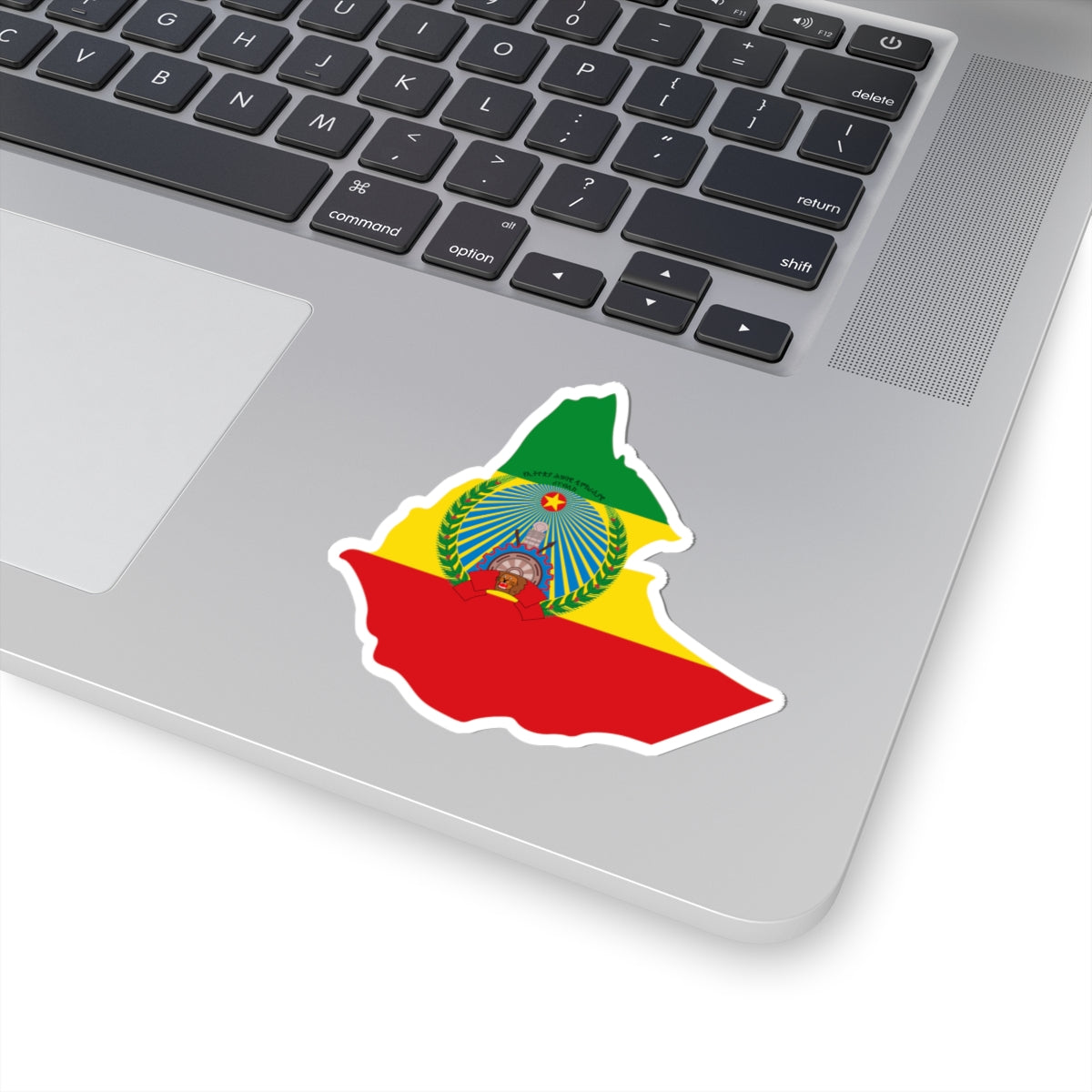 Flag map of Ethiopia 1987-1991 (Ethiopia) STICKER Vinyl Kiss-Cut Decal