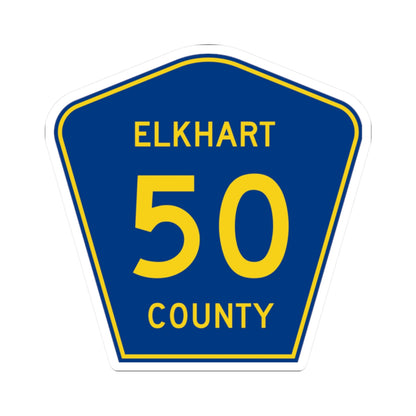 Elkhart County Road 50 IN (Indiana) (Road Sign) STICKER Vinyl Kiss-Cut Decal