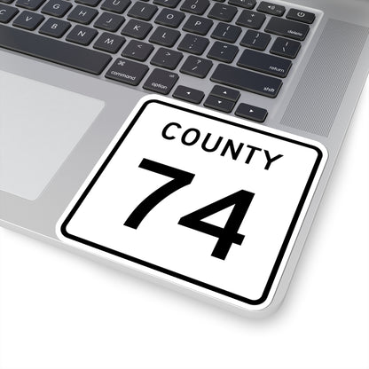 County 74 square (Minnesota) (Road Sign) STICKER Vinyl Kiss-Cut Decal