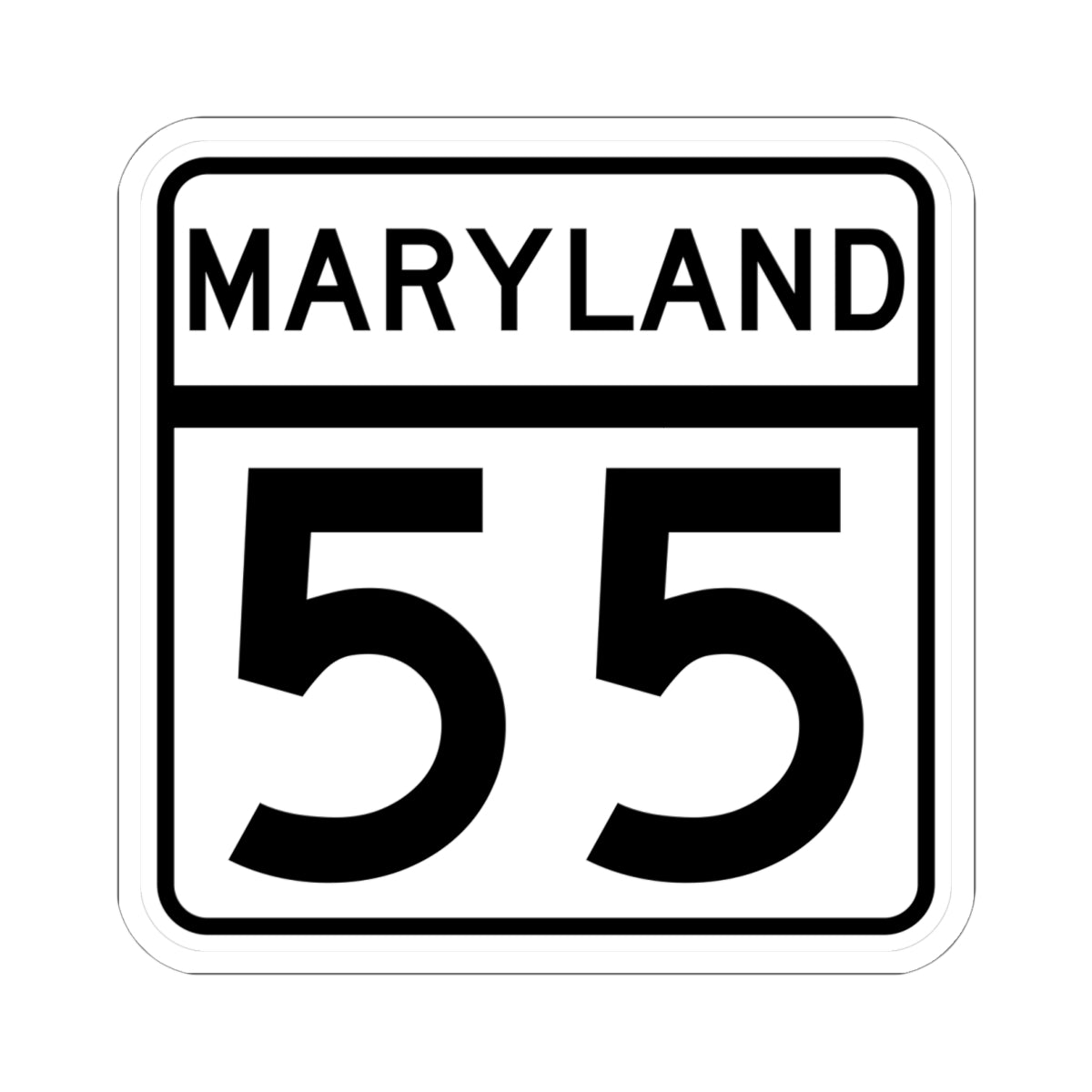 MD Route 55 (Maryland) (Road Sign) STICKER Vinyl Kiss-Cut Decal