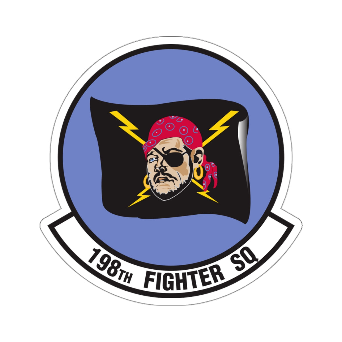 198 Fighter Squadron (U.S. Air Force) STICKER Vinyl Kiss-Cut Decal-3" × 3"-White-The Sticker Space