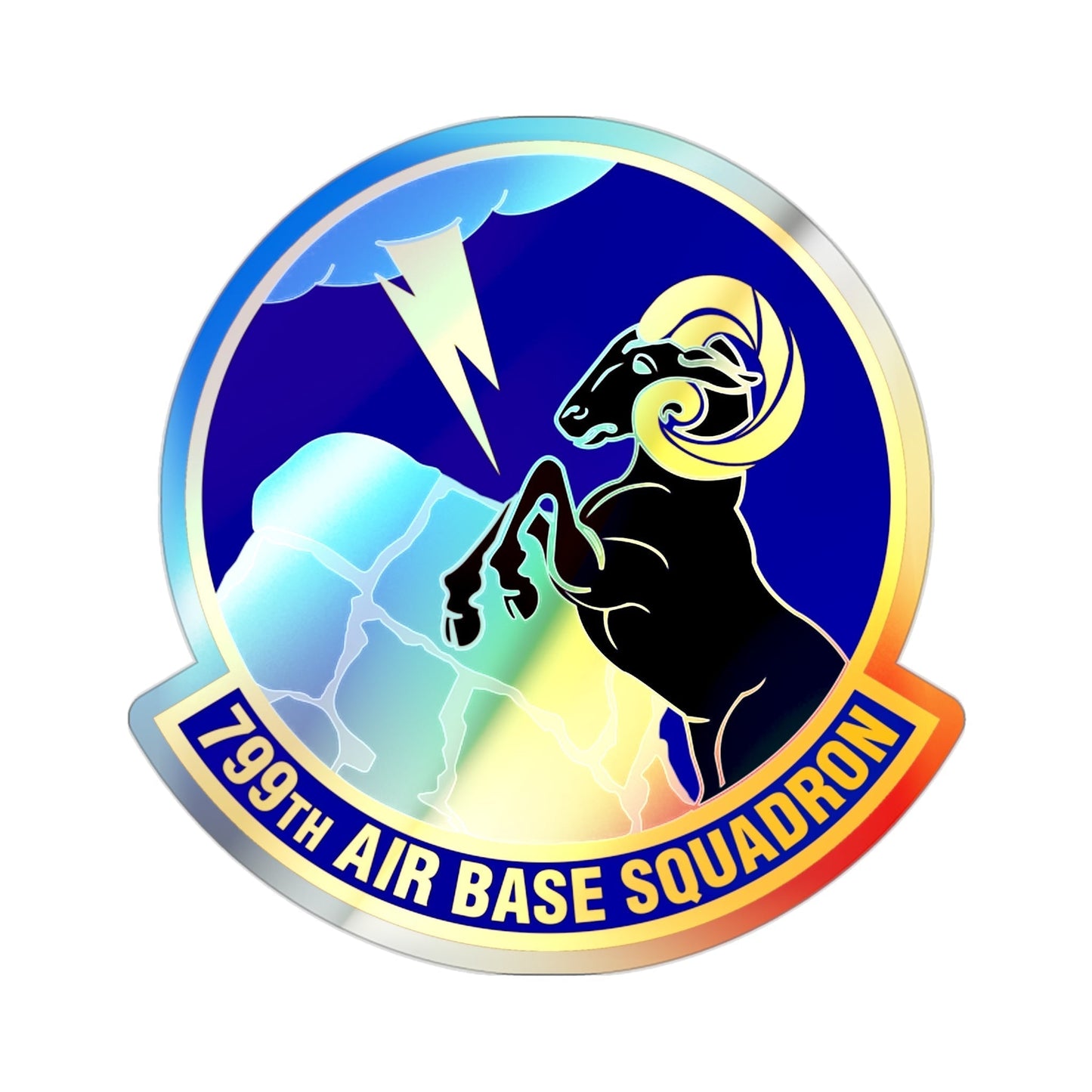 799th Air Base Squadron (U.S. Air Force) Holographic STICKER Die-Cut Vinyl Decal-2 Inch-The Sticker Space