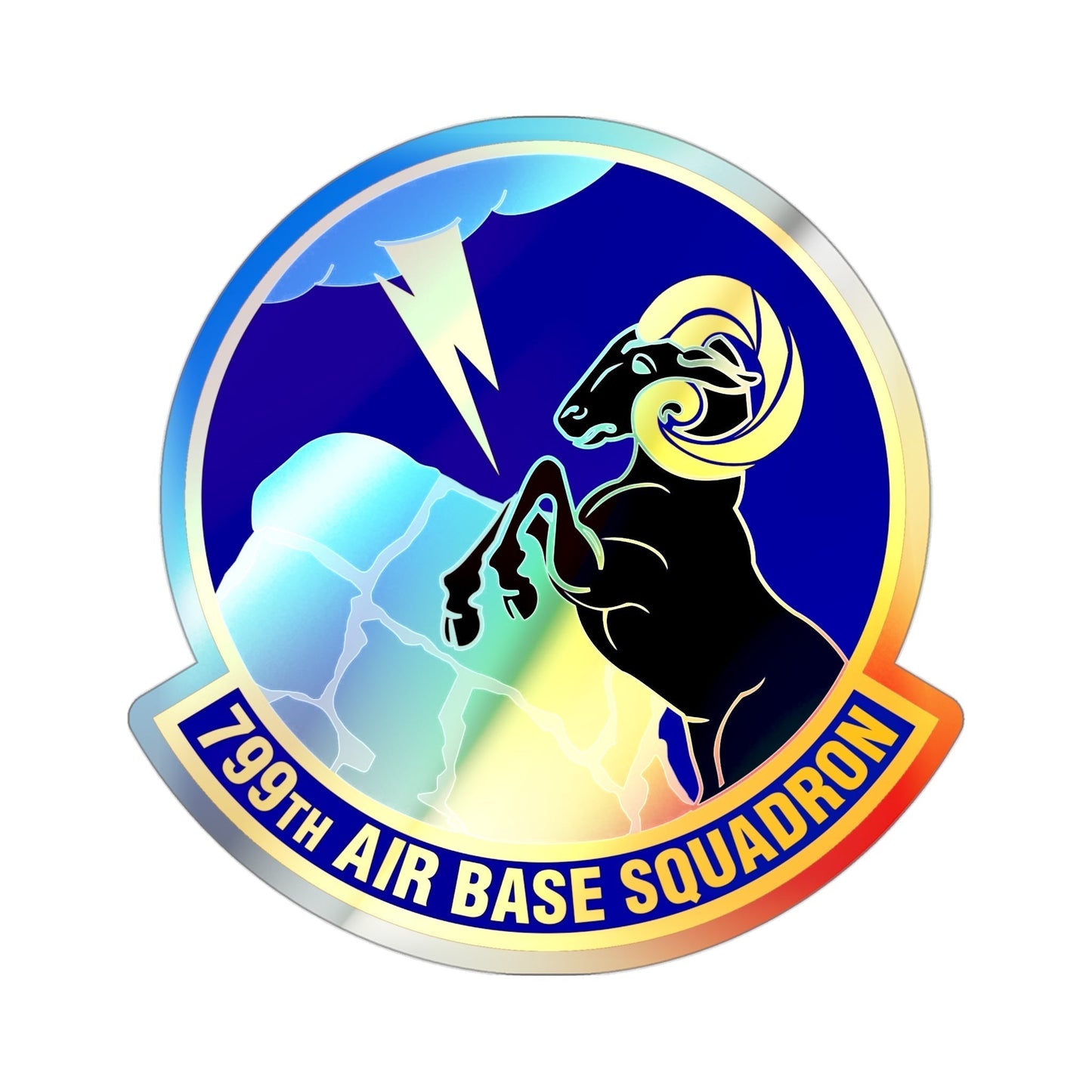 799th Air Base Squadron (U.S. Air Force) Holographic STICKER Die-Cut Vinyl Decal-3 Inch-The Sticker Space