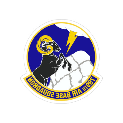 799th Air Base Squadron (U.S. Air Force) REVERSE PRINT Transparent STICKER-3" × 3"-The Sticker Space