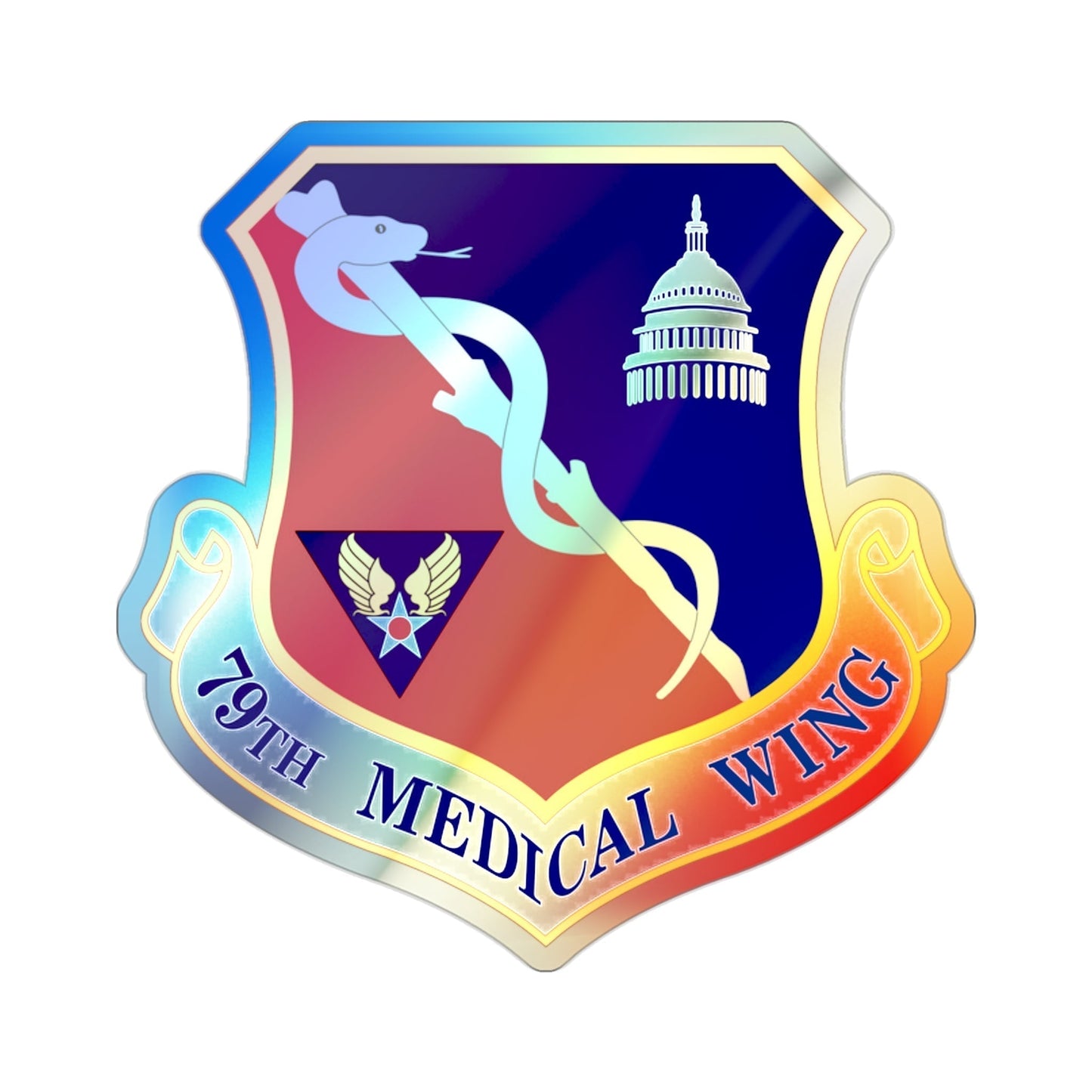 79th Medical Wing (U.S. Air Force) Holographic STICKER Die-Cut Vinyl Decal-2 Inch-The Sticker Space