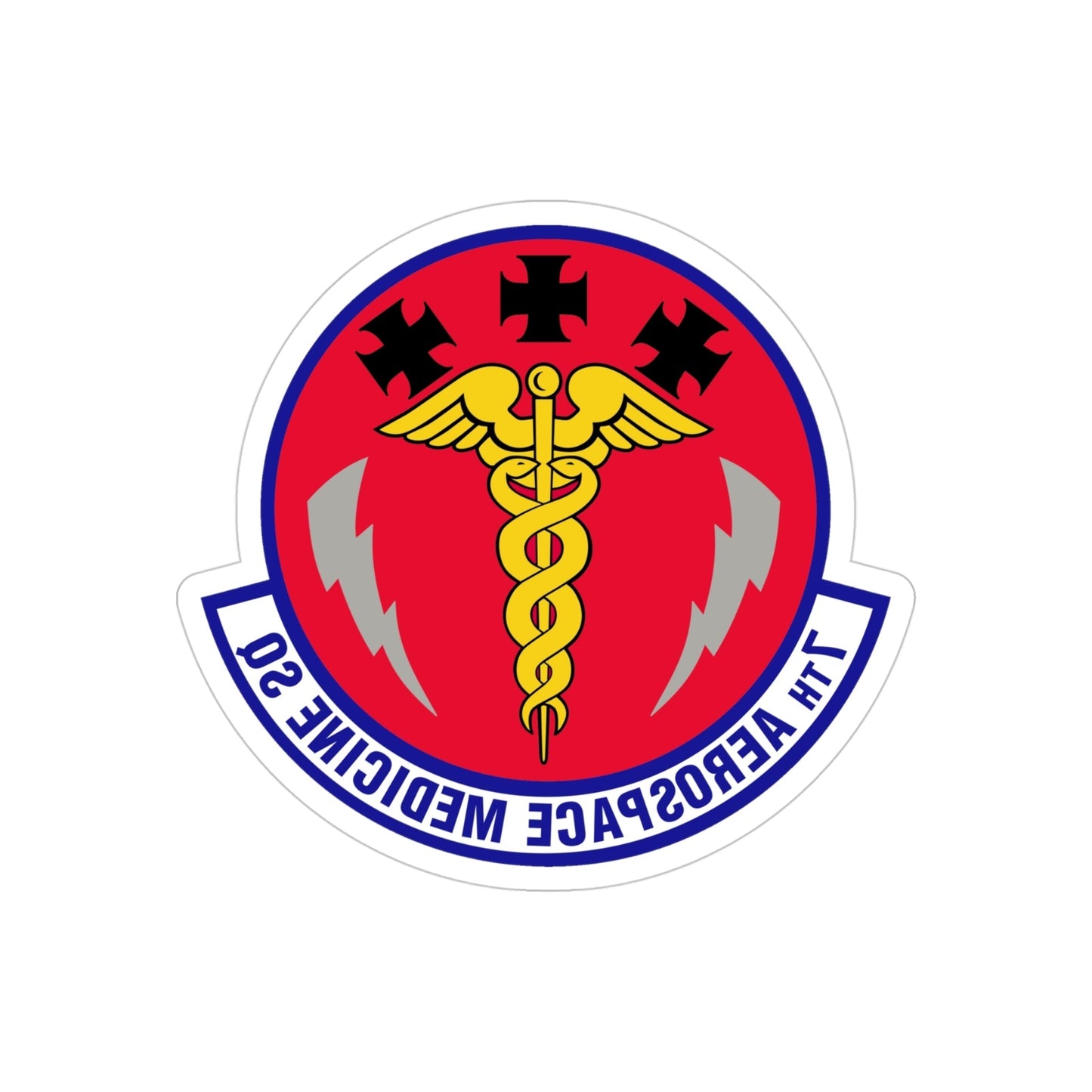 7th Aerospace Medicine Squadron (U.S. Air Force) REVERSE PRINT Transparent STICKER-4" × 4"-The Sticker Space