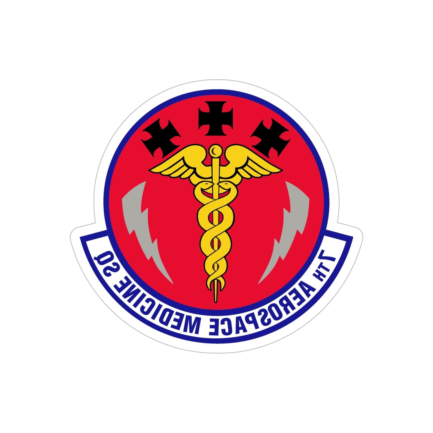 7th Aerospace Medicine Squadron (U.S. Air Force) REVERSE PRINT Transparent STICKER-6" × 6"-The Sticker Space