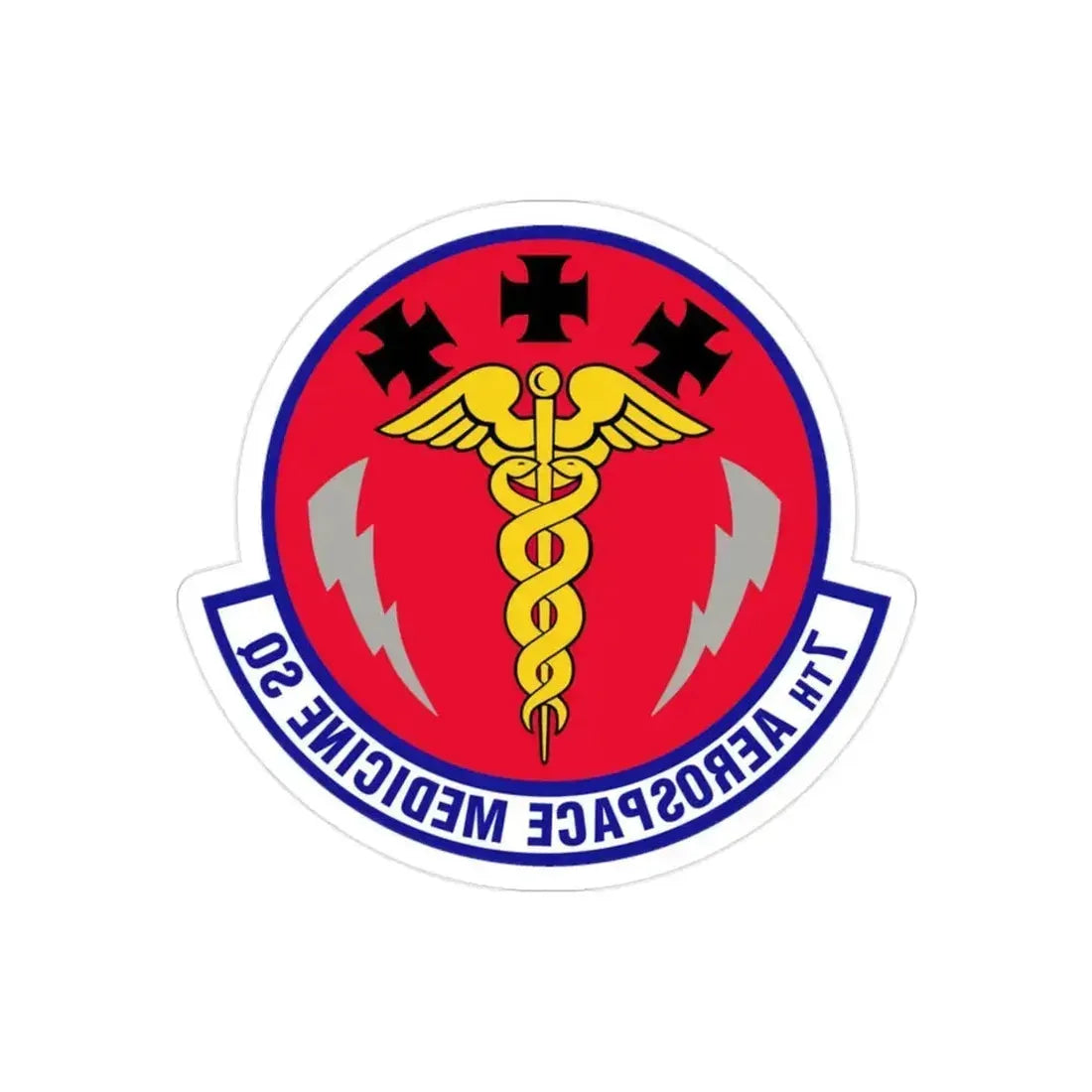 7th Aerospace Medicine Squadron (U.S. Air Force) REVERSE PRINT Transparent Die-Cut STICKER 2 Inch Die-Cut Transparent - The Sticker Space