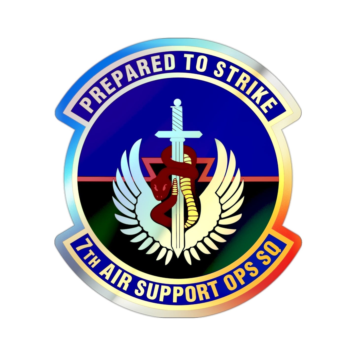 7th Air Support Operations Squadron (U.S. Air Force) Holographic STICKER Die-Cut Vinyl Decal-2 Inch-The Sticker Space