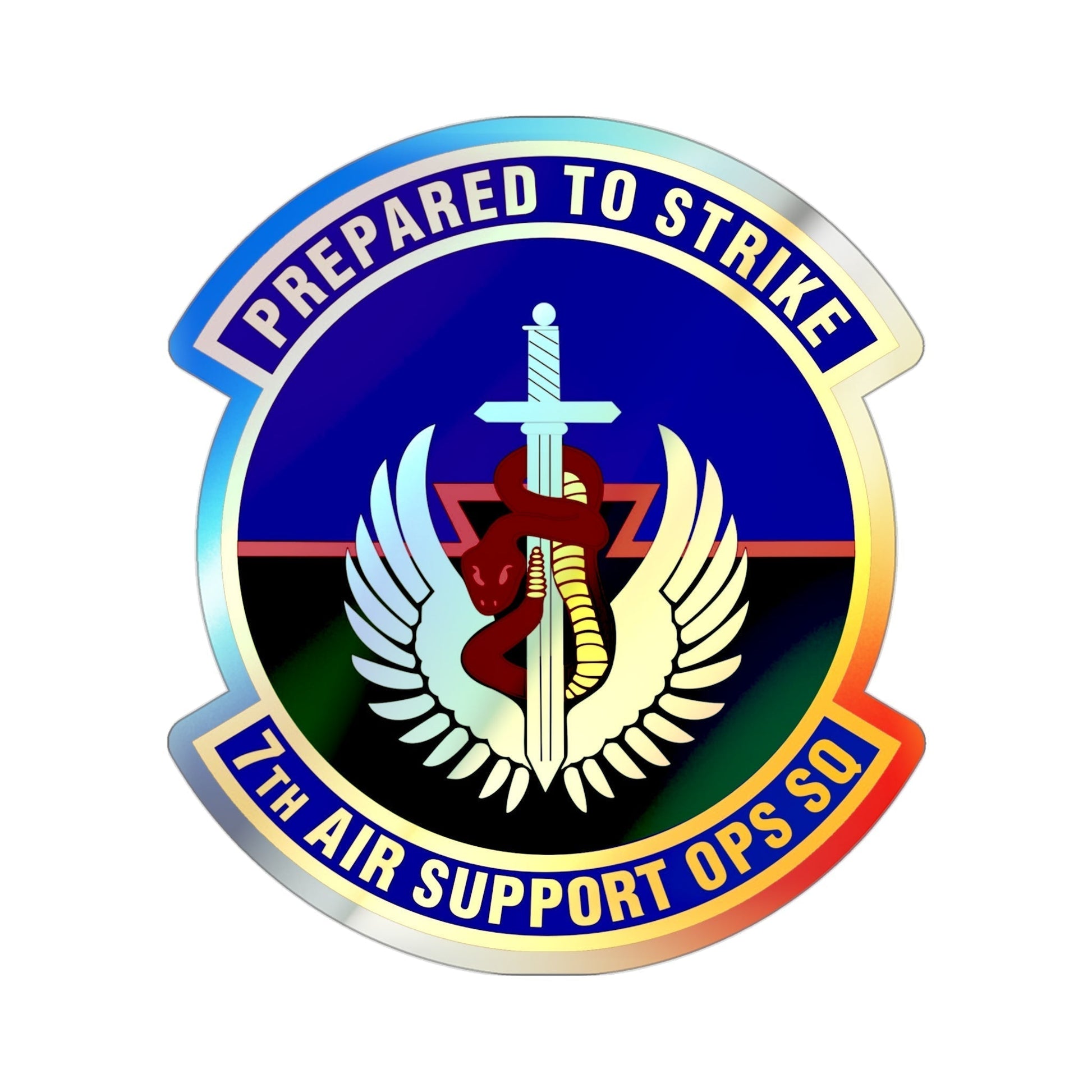 7th Air Support Operations Squadron (U.S. Air Force) Holographic STICKER Die-Cut Vinyl Decal-3 Inch-The Sticker Space