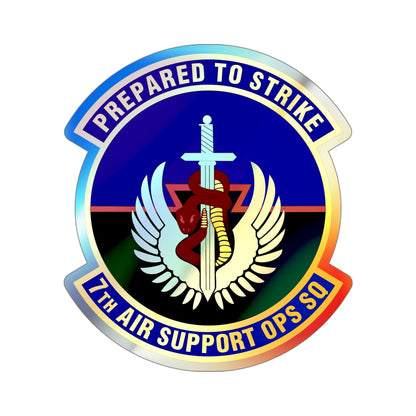 7th Air Support Operations Squadron (U.S. Air Force) Holographic STICKER Die-Cut Vinyl Decal-5 Inch-The Sticker Space