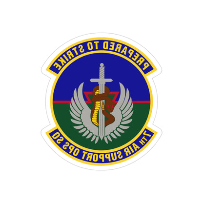 7th Air Support Operations Squadron (U.S. Air Force) REVERSE PRINT Transparent STICKER-3" × 3"-The Sticker Space