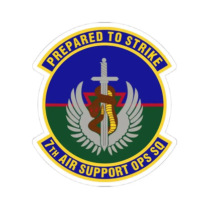 7th Air Support Operations Squadron (U.S. Air Force) STICKER Vinyl Kiss-Cut Decal 4 Inch White - The Sticker Space