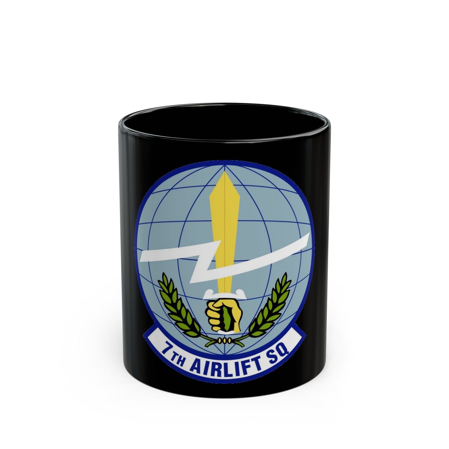 7th Airlift Squadron (U.S. Air Force) Black Coffee Mug-11oz-The Sticker Space