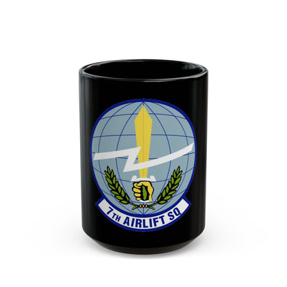 7th Airlift Squadron (U.S. Air Force) Black Coffee Mug-15oz-The Sticker Space