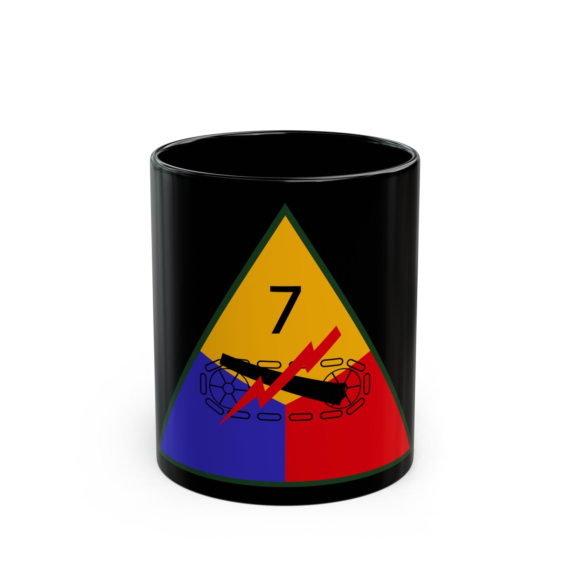 7th Armored Division (U.S. Army) Black Coffee Mug-11oz-The Sticker Space