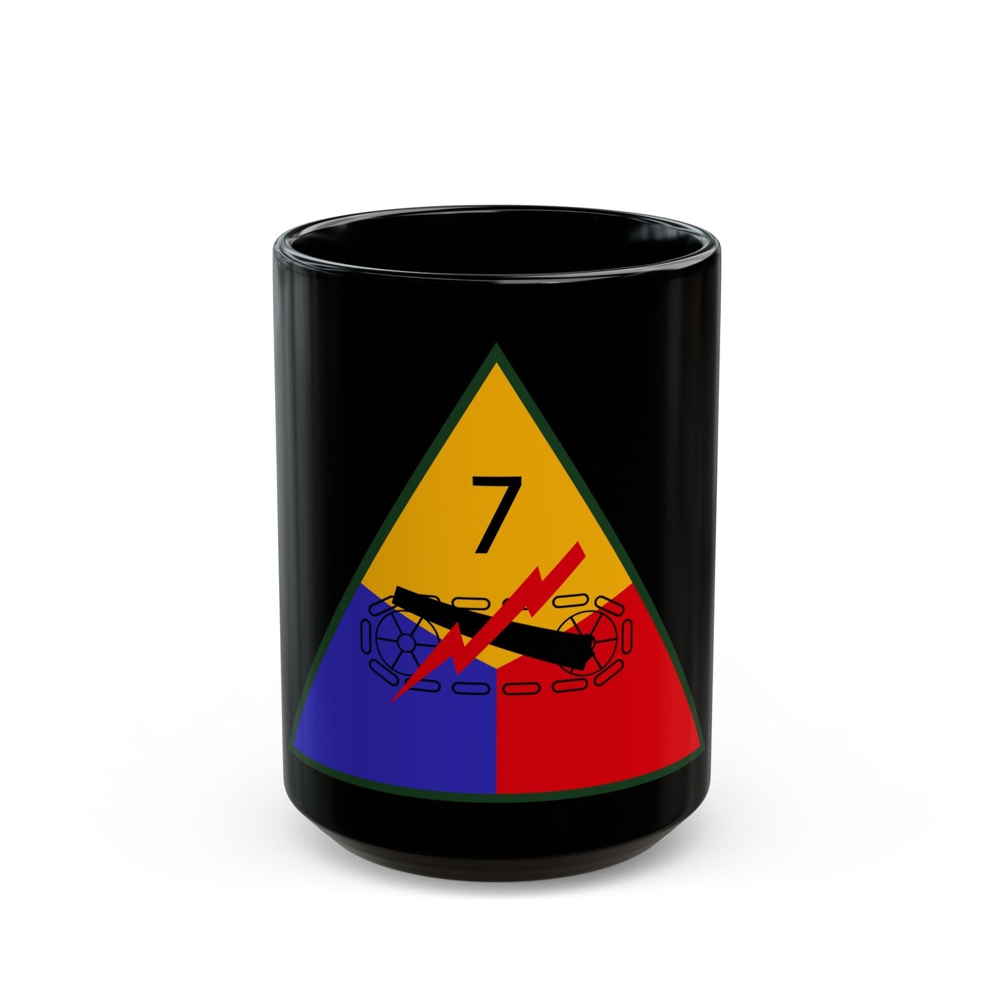 7th Armored Division (U.S. Army) Black Coffee Mug-15oz-The Sticker Space