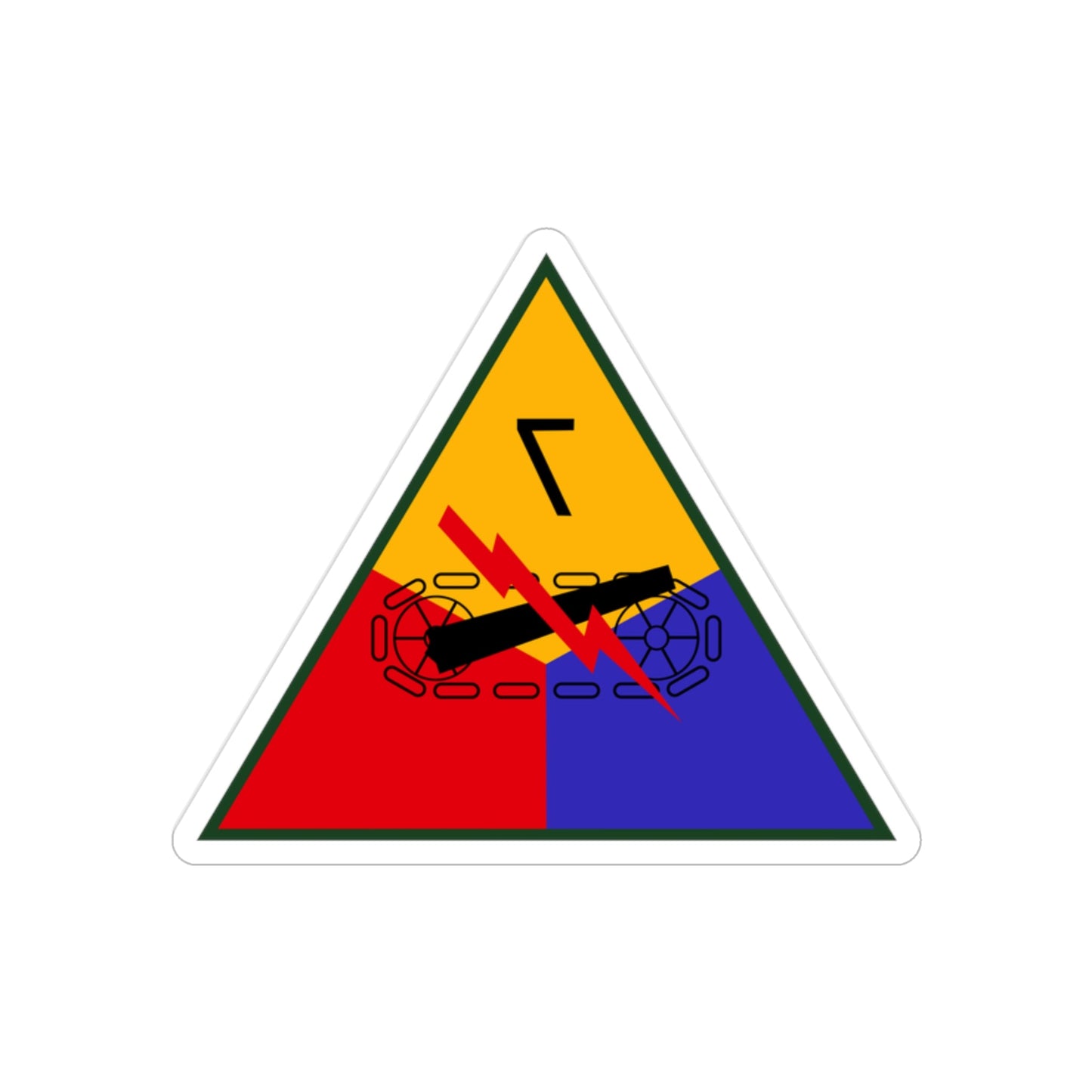 7th Armored Division (U.S. Army) REVERSE PRINT Transparent STICKER-2" × 2"-The Sticker Space