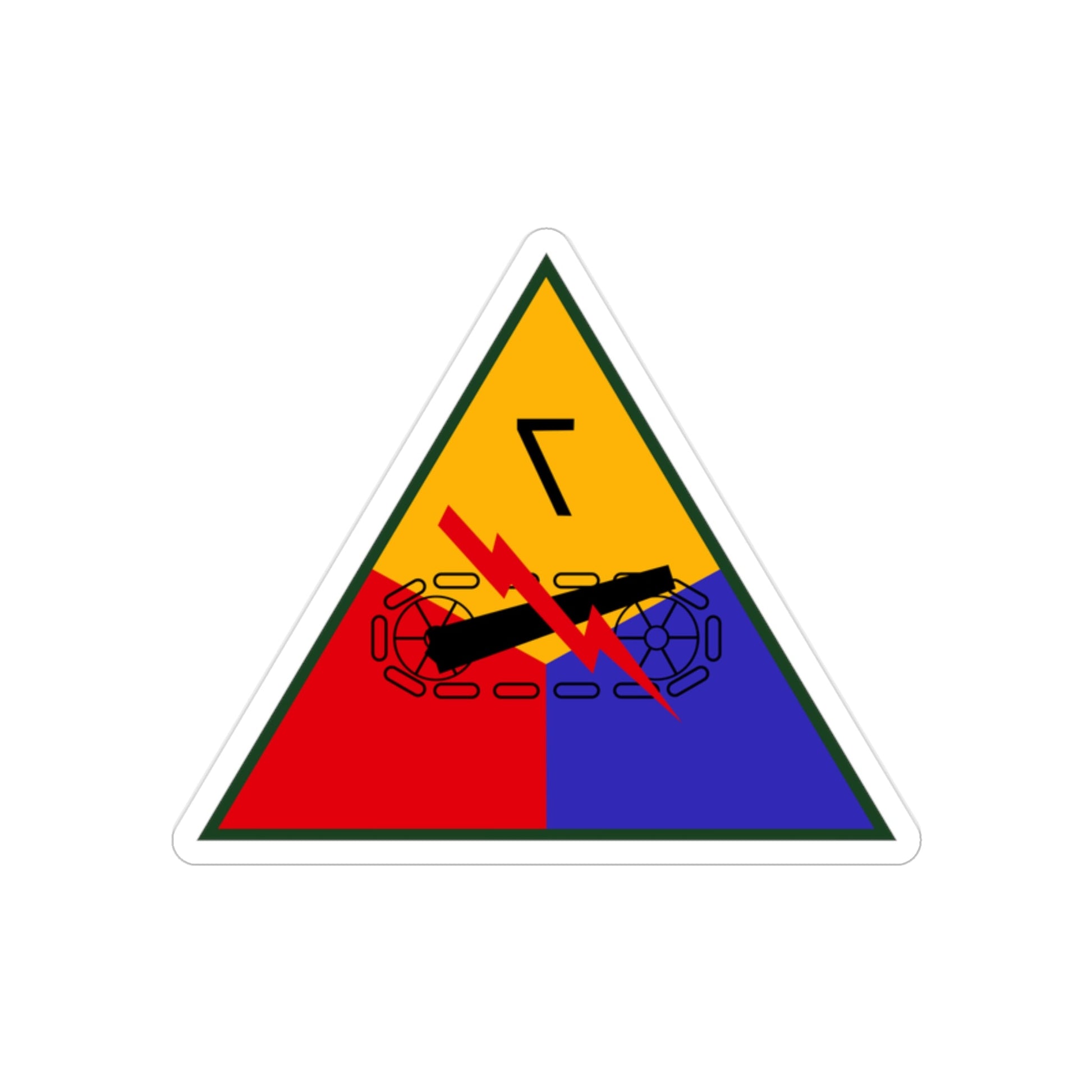 7th Armored Division (U.S. Army) REVERSE PRINT Transparent STICKER-2" × 2"-The Sticker Space