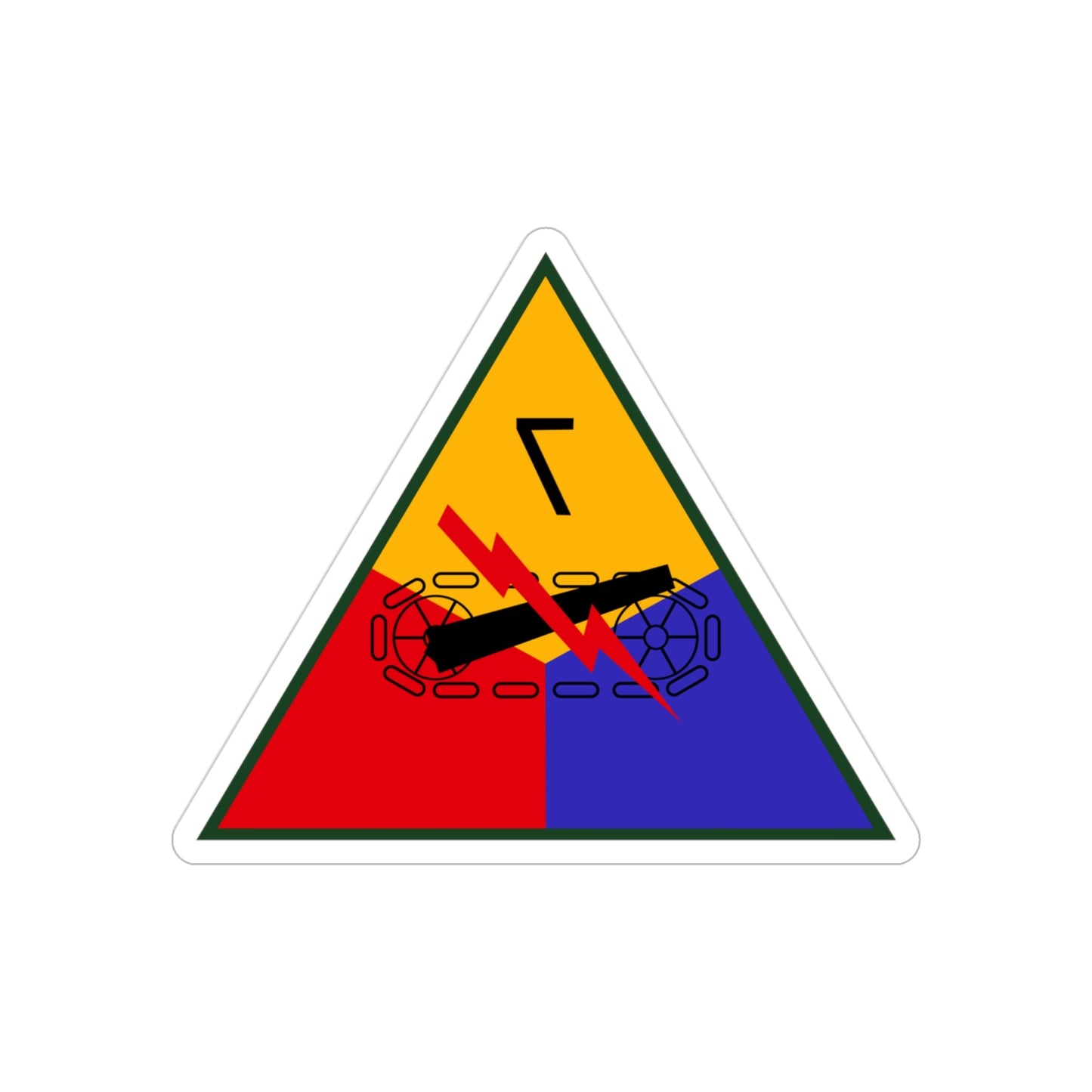 7th Armored Division (U.S. Army) REVERSE PRINT Transparent STICKER-3" × 3"-The Sticker Space