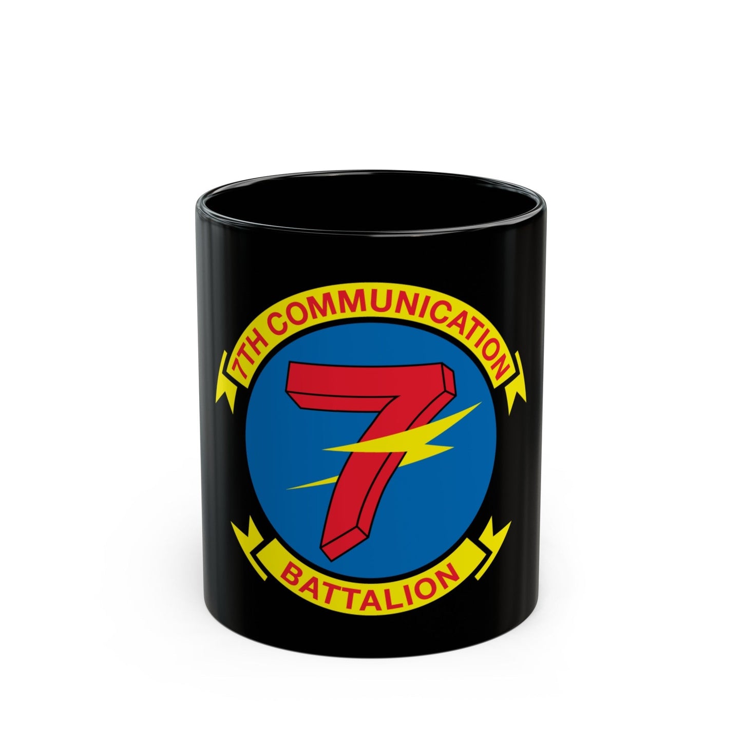 7th Communication Battalion (USMC) Black Coffee Mug-11oz-The Sticker Space