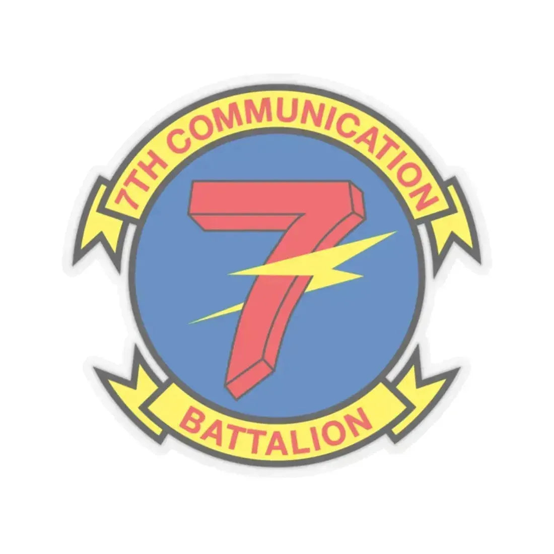 7th Communication Battalion (USMC) STICKER Vinyl Kiss-Cut Decal 2 Inch Transparent - The Sticker Space