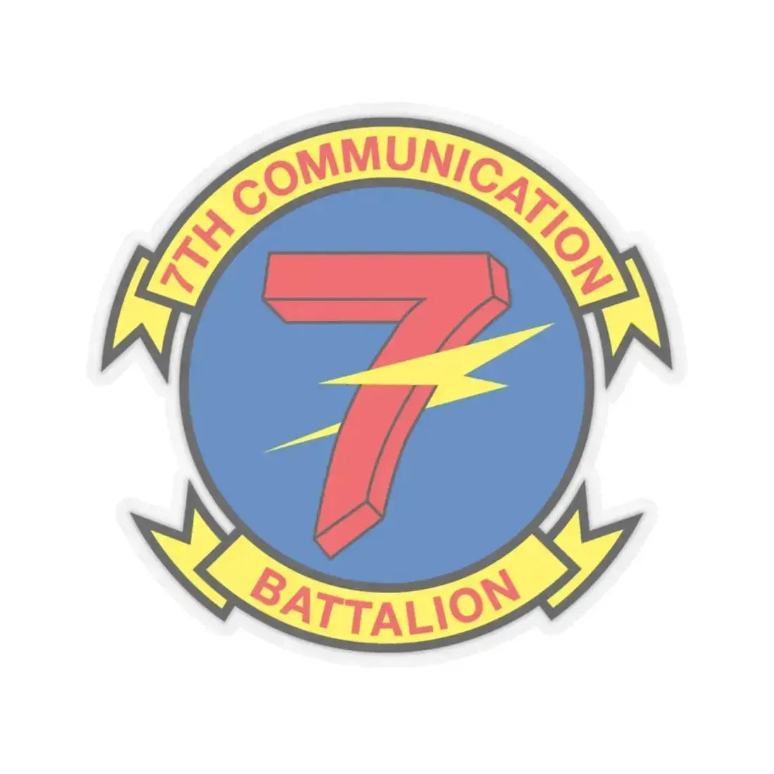 7th Communication Battalion (USMC) STICKER Vinyl Kiss-Cut Decal 4 Inch Transparent - The Sticker Space