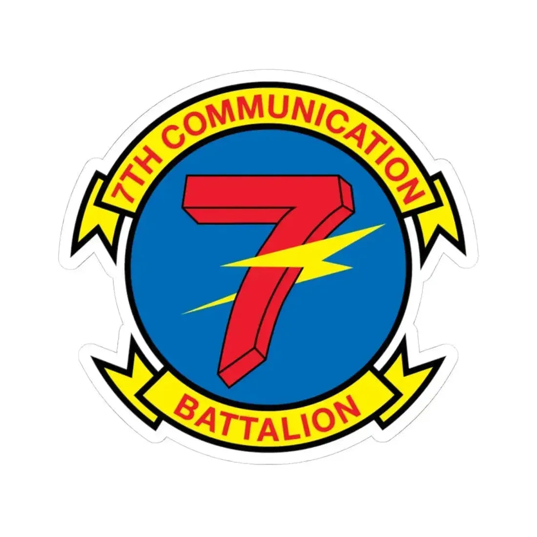 7th Communication Battalion (USMC) STICKER Vinyl Kiss-Cut Decal 4 Inch White - The Sticker Space