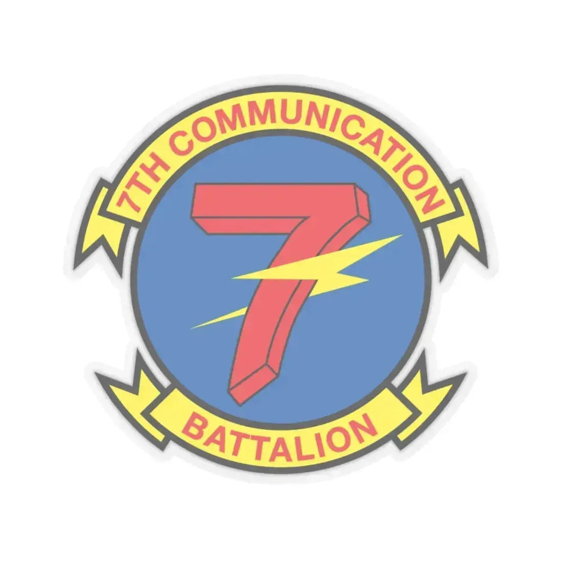 7th Communication Battalion (USMC) STICKER Vinyl Kiss-Cut Decal 6 Inch Transparent - The Sticker Space