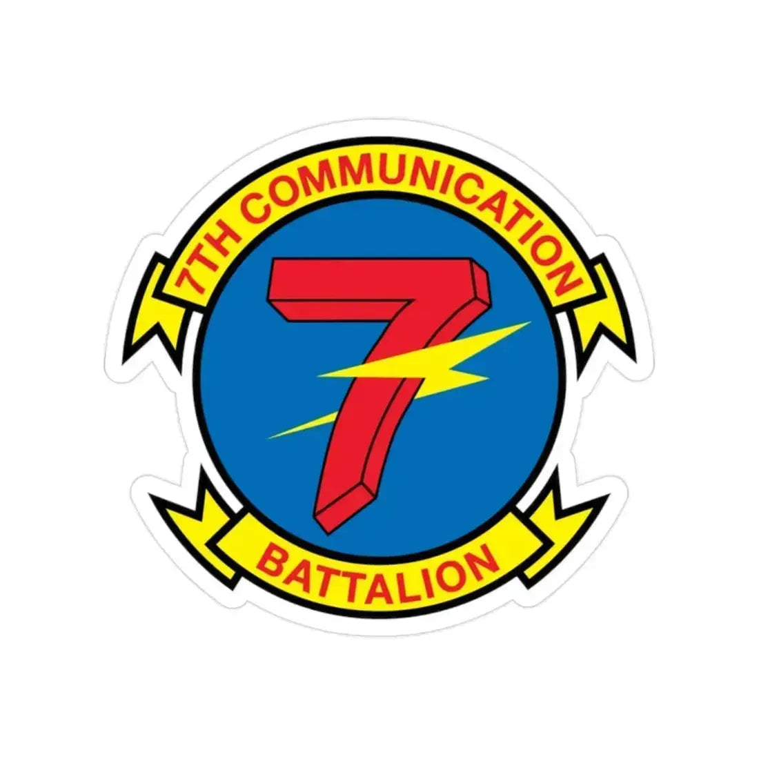 7th Communication Battalion (USMC) Transparent STICKER Die-Cut Vinyl Decal 2 Inch - The Sticker Space