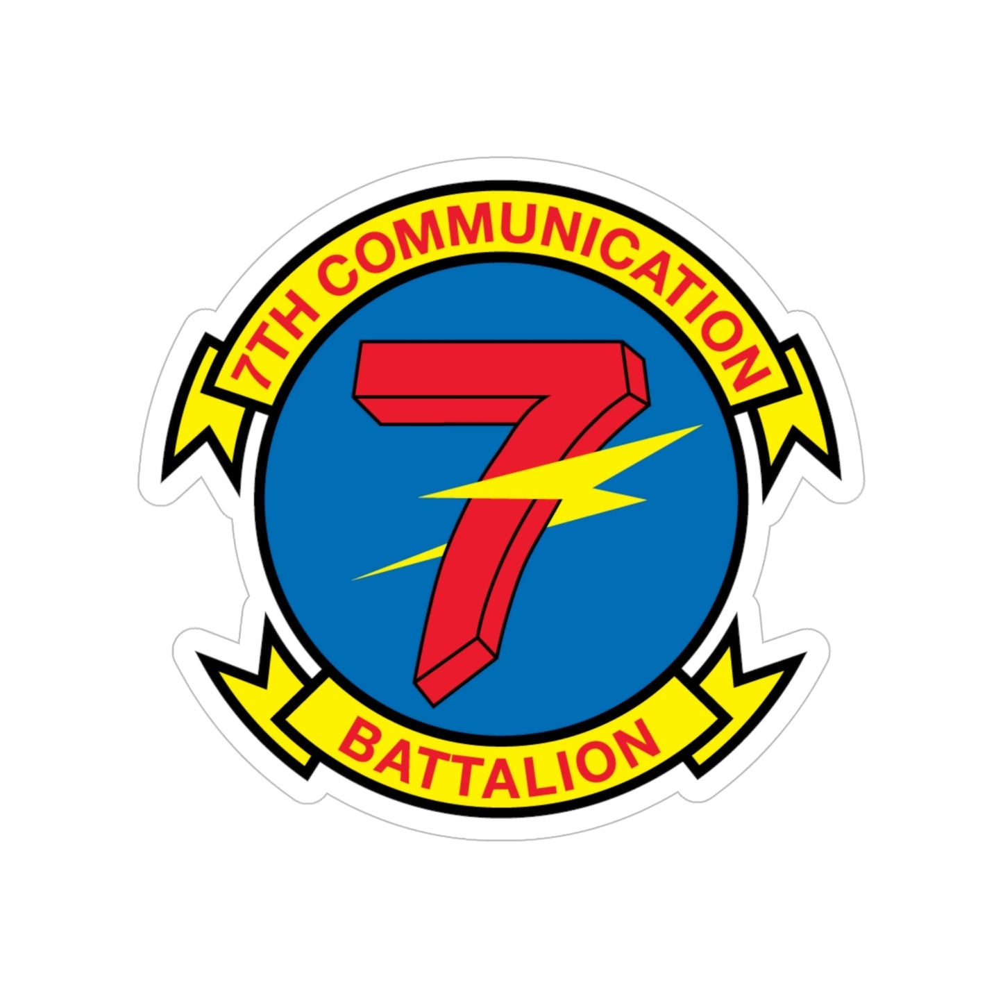 7th Communication Battalion (USMC) Transparent STICKER Die-Cut Vinyl Decal-6 Inch-The Sticker Space