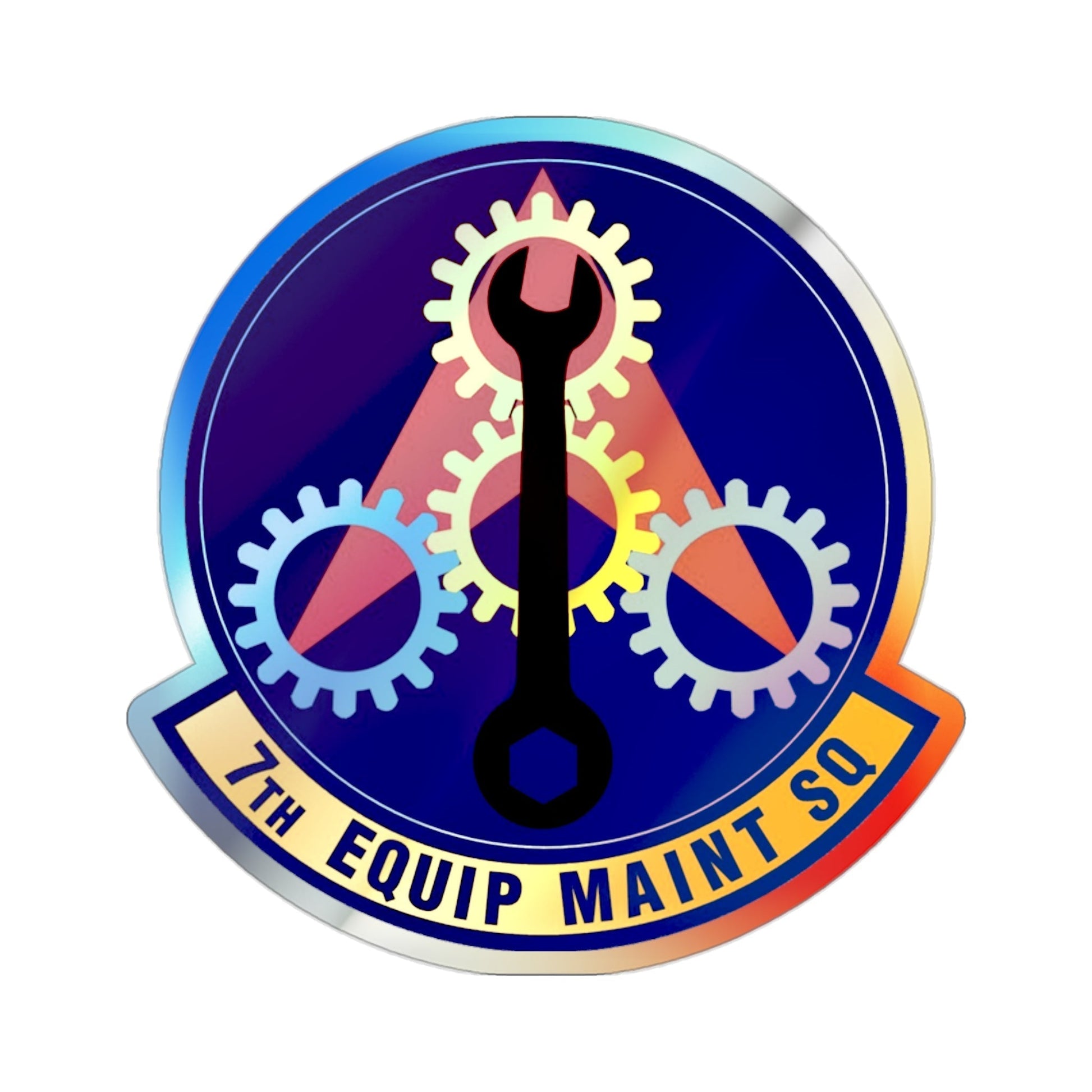 7th Equipment Maintenance Squadron (U.S. Air Force) Holographic STICKER Die-Cut Vinyl Decal-2 Inch-The Sticker Space