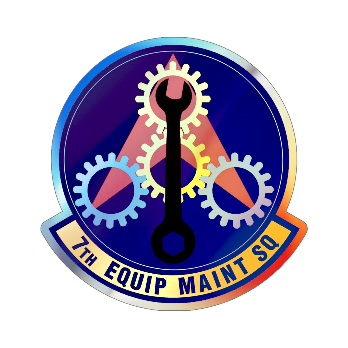 7th Equipment Maintenance Squadron (U.S. Air Force) Holographic STICKER Die-Cut Vinyl Decal-5 Inch-The Sticker Space