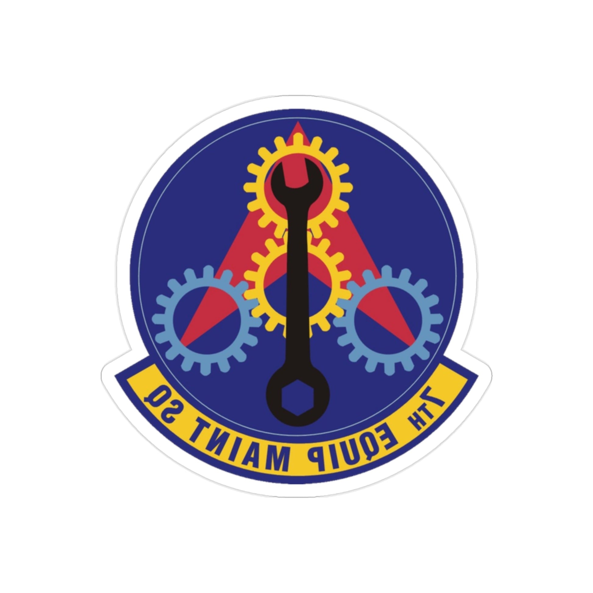 7th Equipment Maintenance Squadron (U.S. Air Force) REVERSE PRINT Transparent STICKER-2" × 2"-The Sticker Space