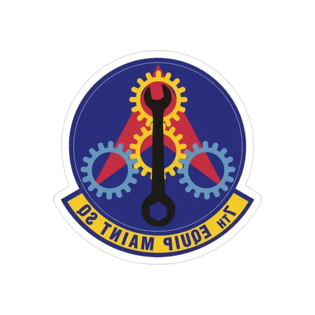 7th Equipment Maintenance Squadron (U.S. Air Force) REVERSE PRINT Transparent Die-Cut STICKER 2 Inch Die-Cut Transparent - The Sticker Space