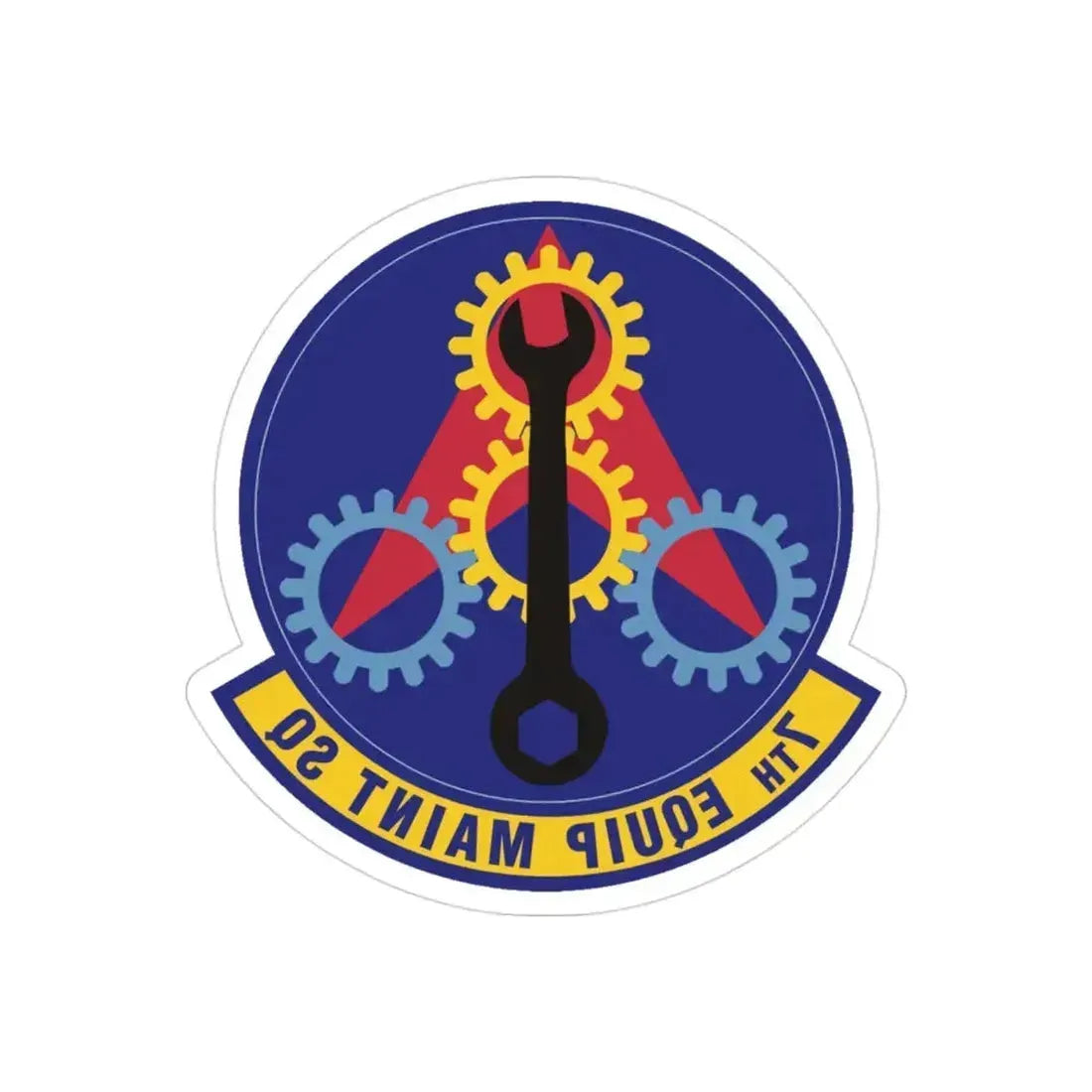 7th Equipment Maintenance Squadron (U.S. Air Force) REVERSE PRINT Transparent Die-Cut STICKER 3 Inch Die-Cut Transparent - The Sticker Space