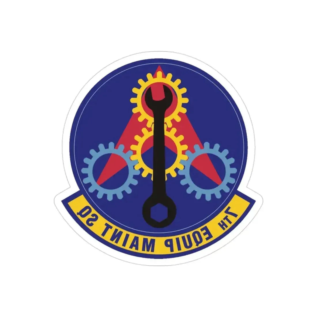 7th Equipment Maintenance Squadron (U.S. Air Force) REVERSE PRINT Transparent Die-Cut STICKER - The Sticker Space