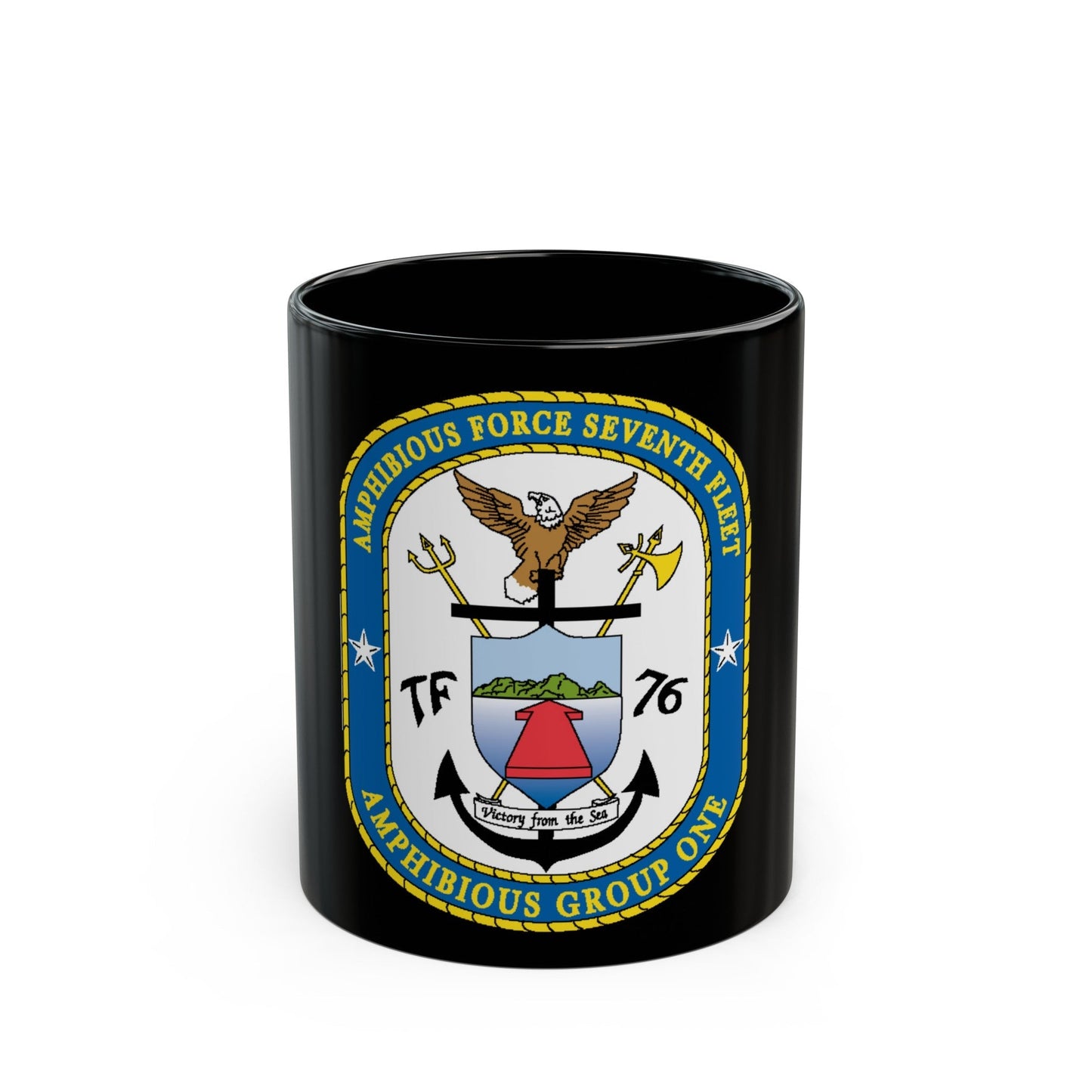 7th Fleet Amphibious Force (U.S. Navy) Black Coffee Mug-11oz-The Sticker Space