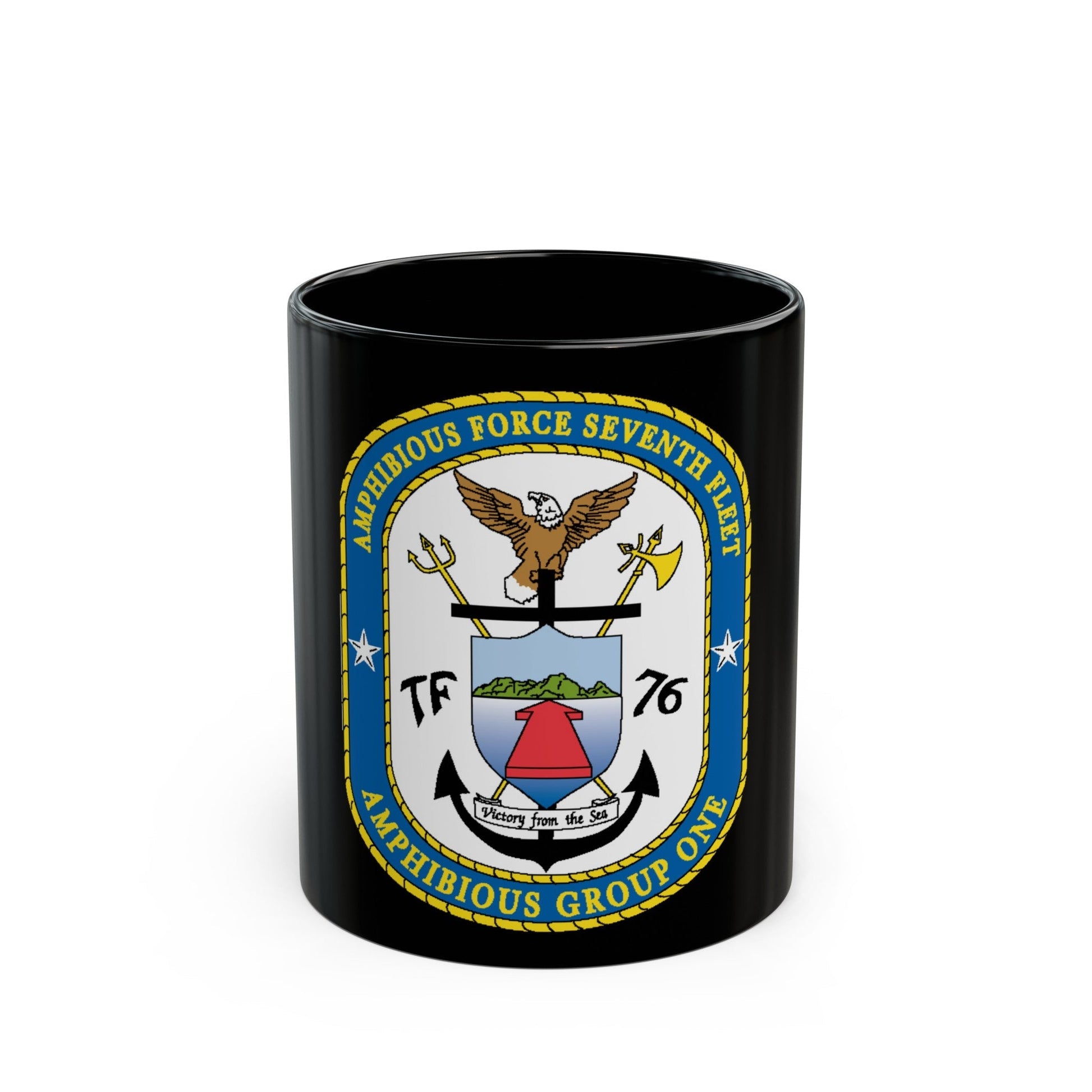 7th Fleet Amphibious Force (U.S. Navy) Black Coffee Mug-11oz-The Sticker Space