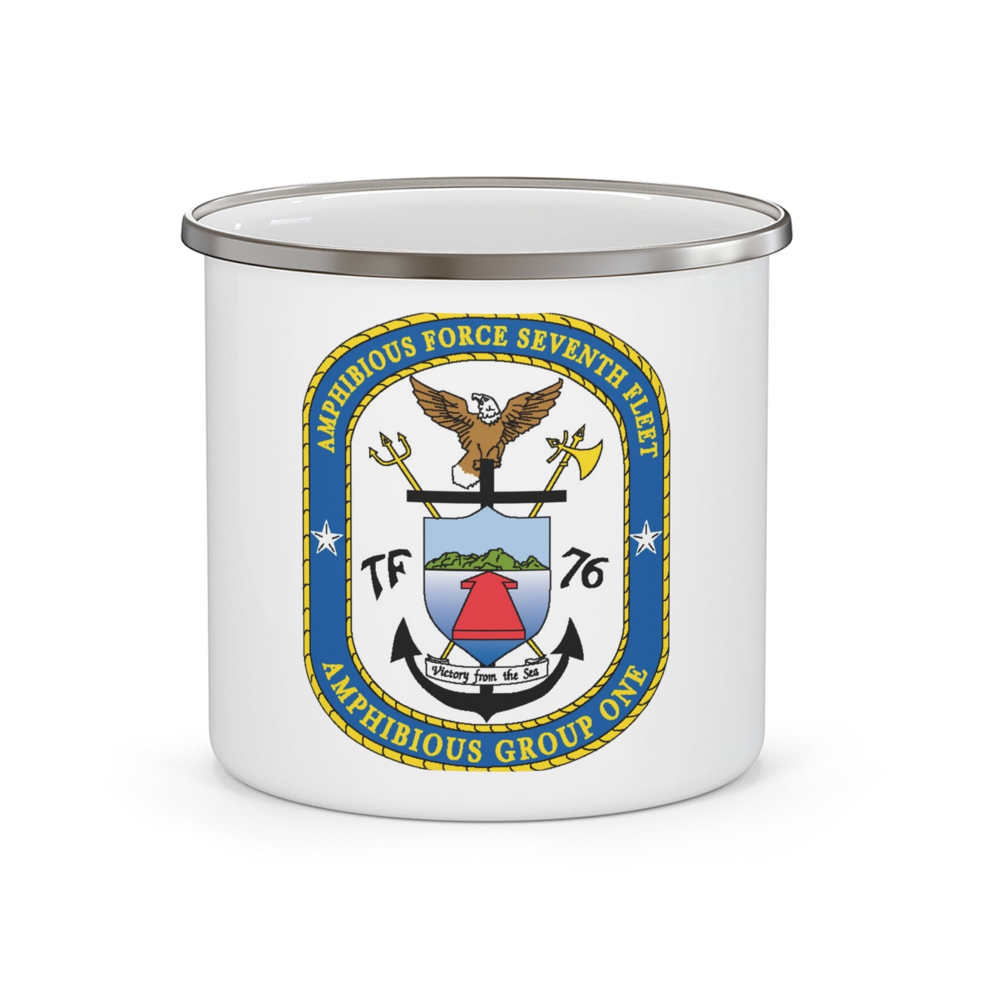 7th Fleet Amphibious Force (U.S. Navy) Enamel Mug 12oz-12oz-The Sticker Space