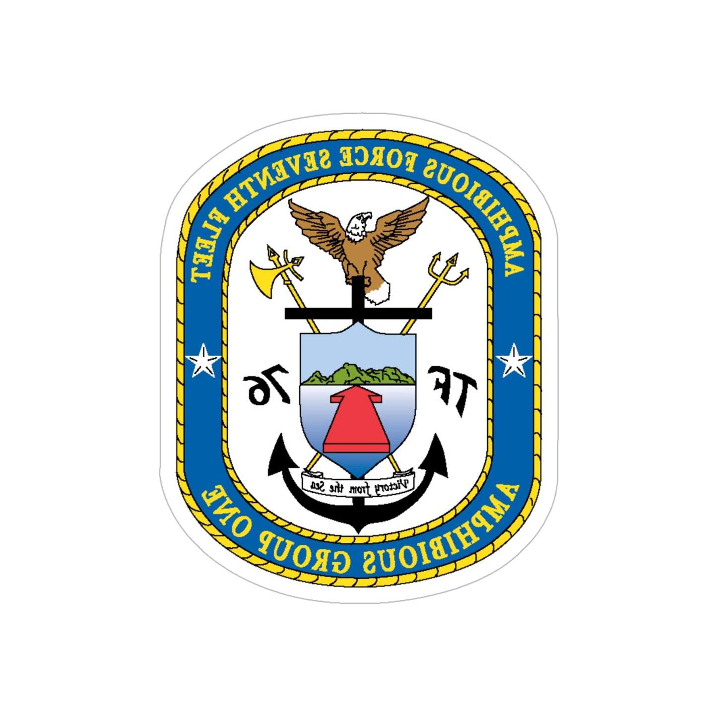 7th Fleet Amphibious Force (U.S. Navy) REVERSE PRINT Transparent STICKER-6" × 6"-The Sticker Space