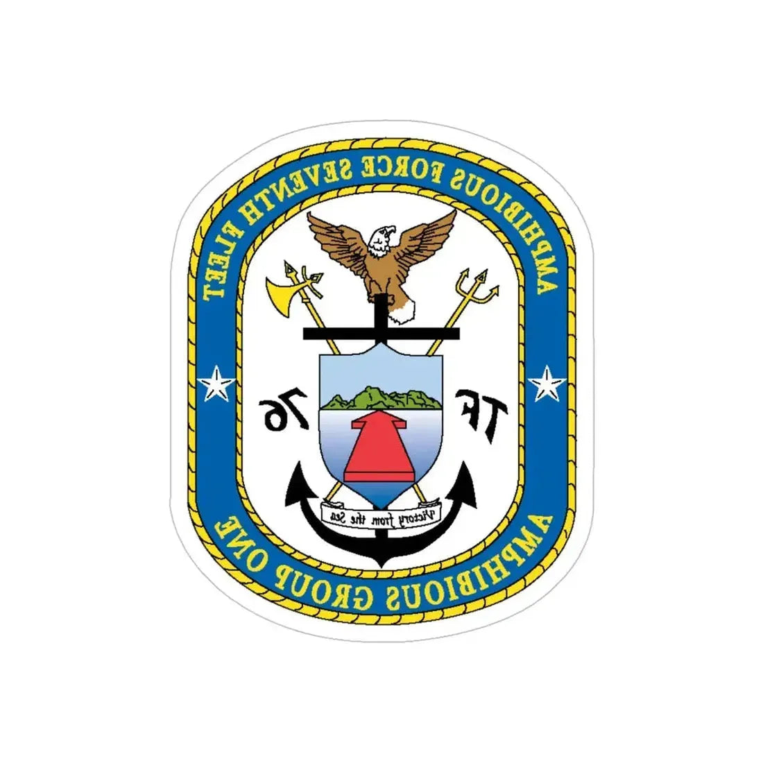 7th Fleet Amphibious Force (U.S. Navy) REVERSE PRINT Transparent Die-Cut STICKER - The Sticker Space