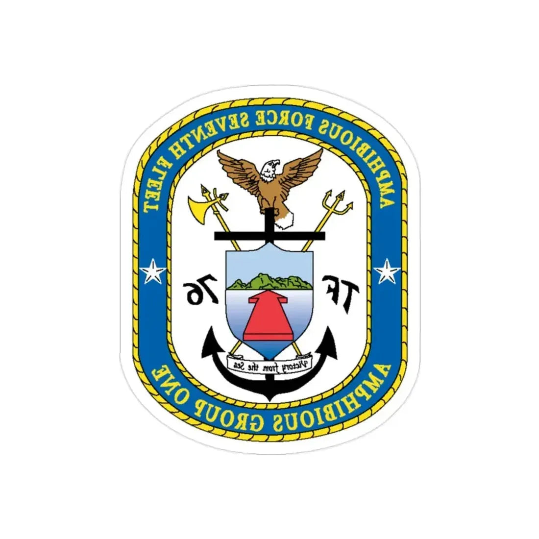 7th Fleet Amphibious Force (U.S. Navy) REVERSE PRINT Transparent Die-Cut STICKER - The Sticker Space