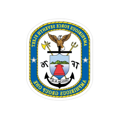 7th Fleet Amphibious Force (U.S. Navy) REVERSE PRINT Transparent Die-Cut STICKER - The Sticker Space