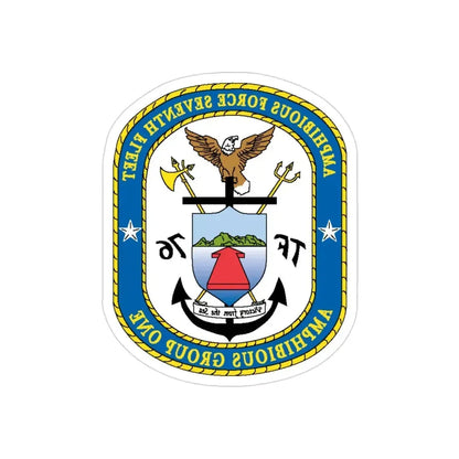 7th Fleet Amphibious Force (U.S. Navy) REVERSE PRINT Transparent Die-Cut STICKER - The Sticker Space