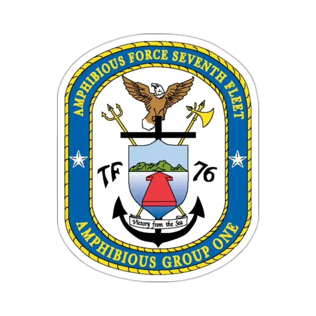 7th Fleet Amphibious Force (U.S. Navy) STICKER Vinyl Kiss-Cut Decal 2 Inch White - The Sticker Space