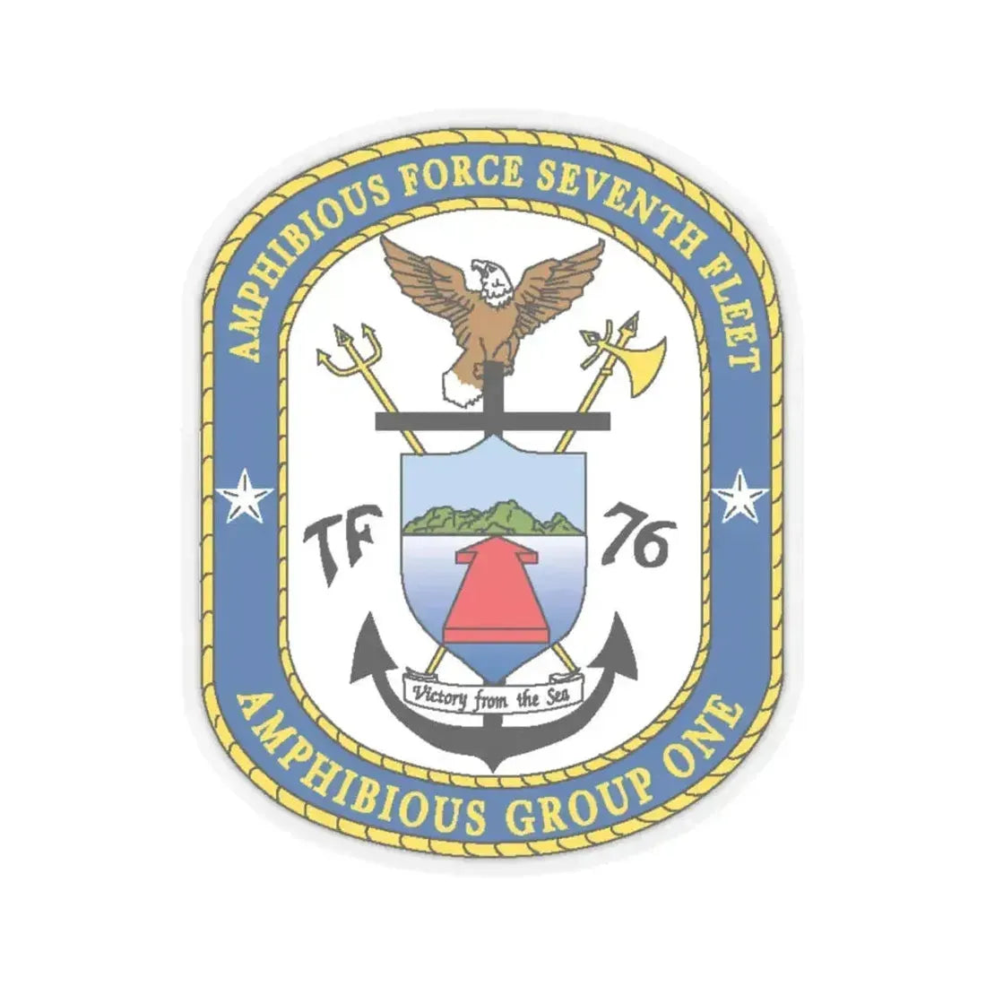 7th Fleet Amphibious Force (U.S. Navy) STICKER Vinyl Kiss-Cut Decal 4 Inch Transparent - The Sticker Space